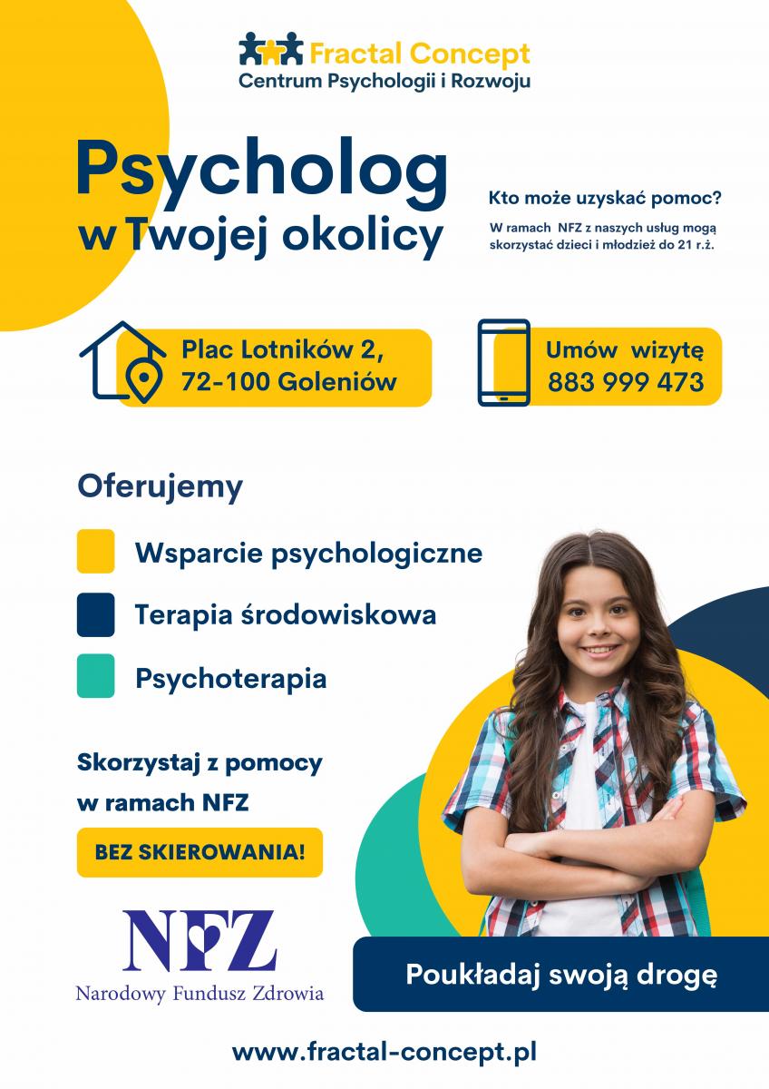 plakat z informacją o pomocy psychologicznej